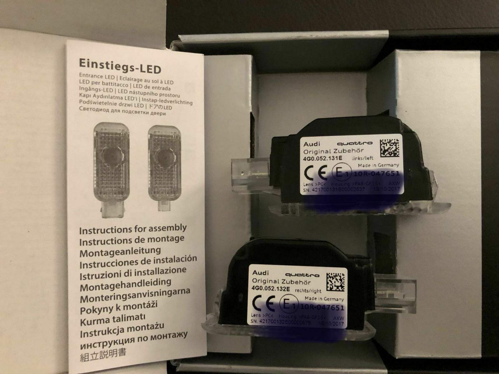 Audi LED Einstiegsbeleuchtung – Projiziert Audi Ringe Beim Türöffnen (für Modelle Mit Serienmäßiger LED)