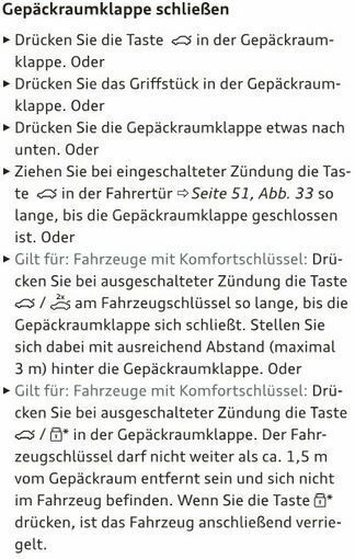 Elektr. Heckklappe - Serienmäßig öffnend und schließen