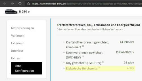Ihre Konfiguration, Kraftstoffverbrauch