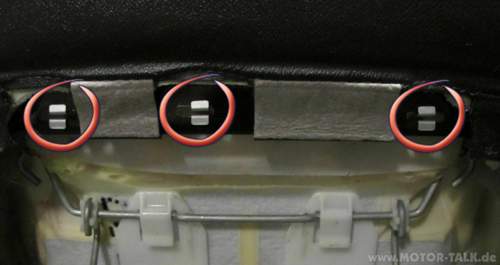 Im Sitz verbliebene Clips