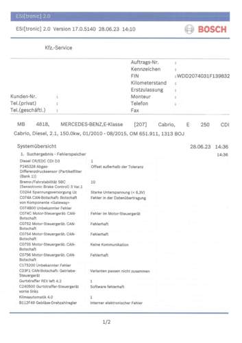 Bosch-fehlerbericht