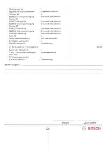 Bosch-fehlerbericht