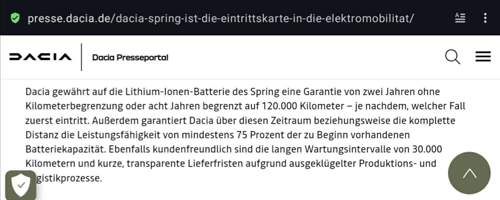 Spring Garantie/Wartungsintervall