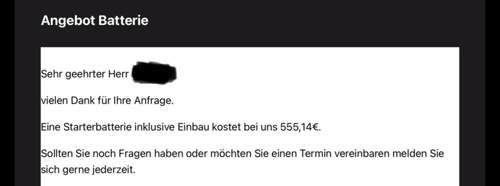 Starterbatterie Angebot