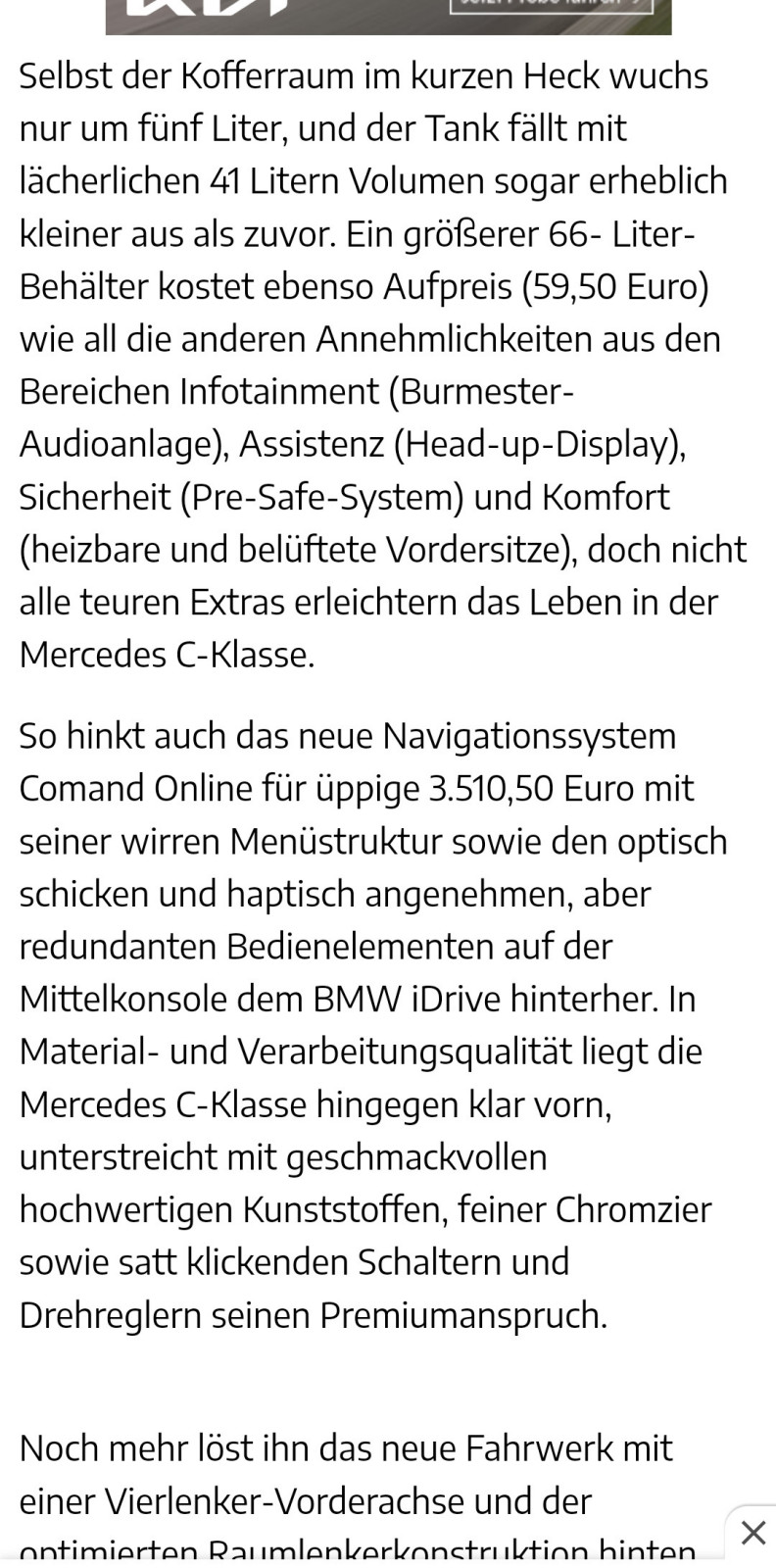 Empfindlichkeit der Windschutzscheibe
