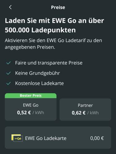 EWE GO Tarif