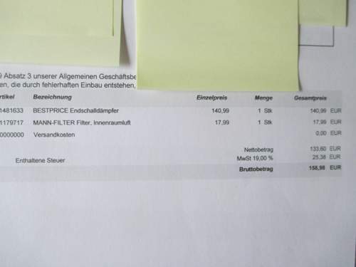 Endschalldämpfer kosten