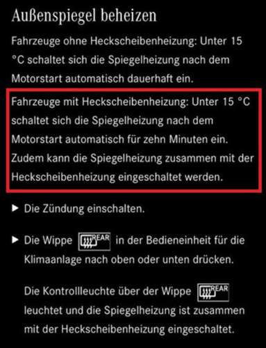 Spiegelheizung