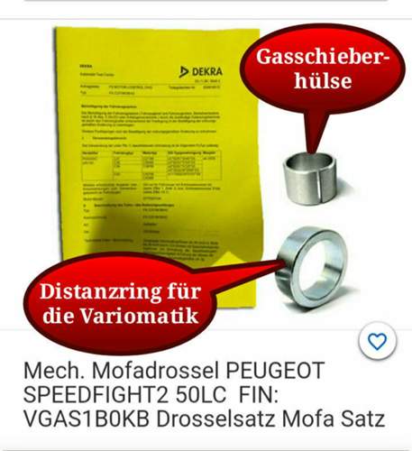 Mechanischer Mofa-Drosselsatz