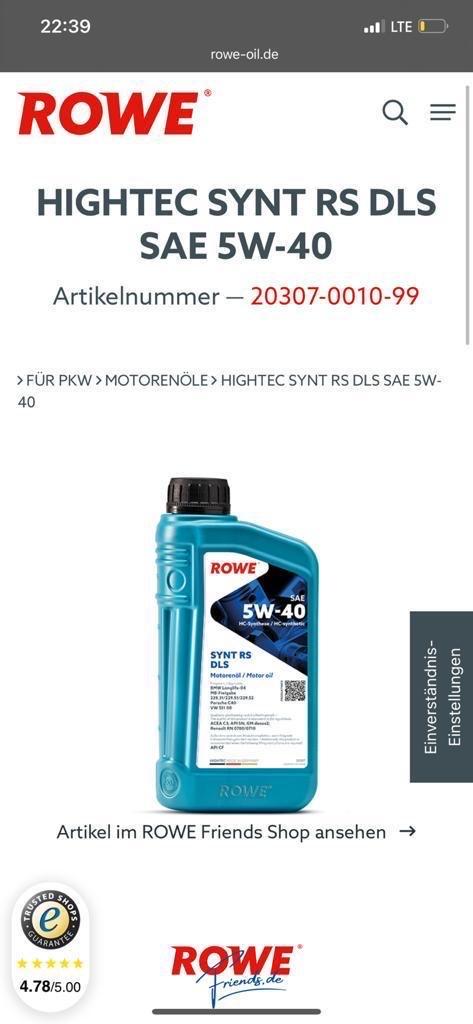 Erfahrung 5w-40 Motoröl 530d