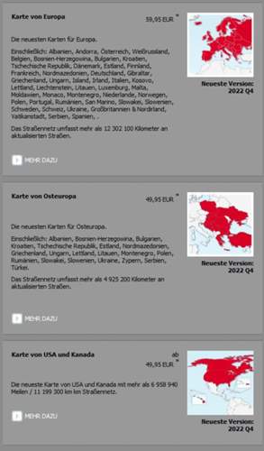 Karten für Europa