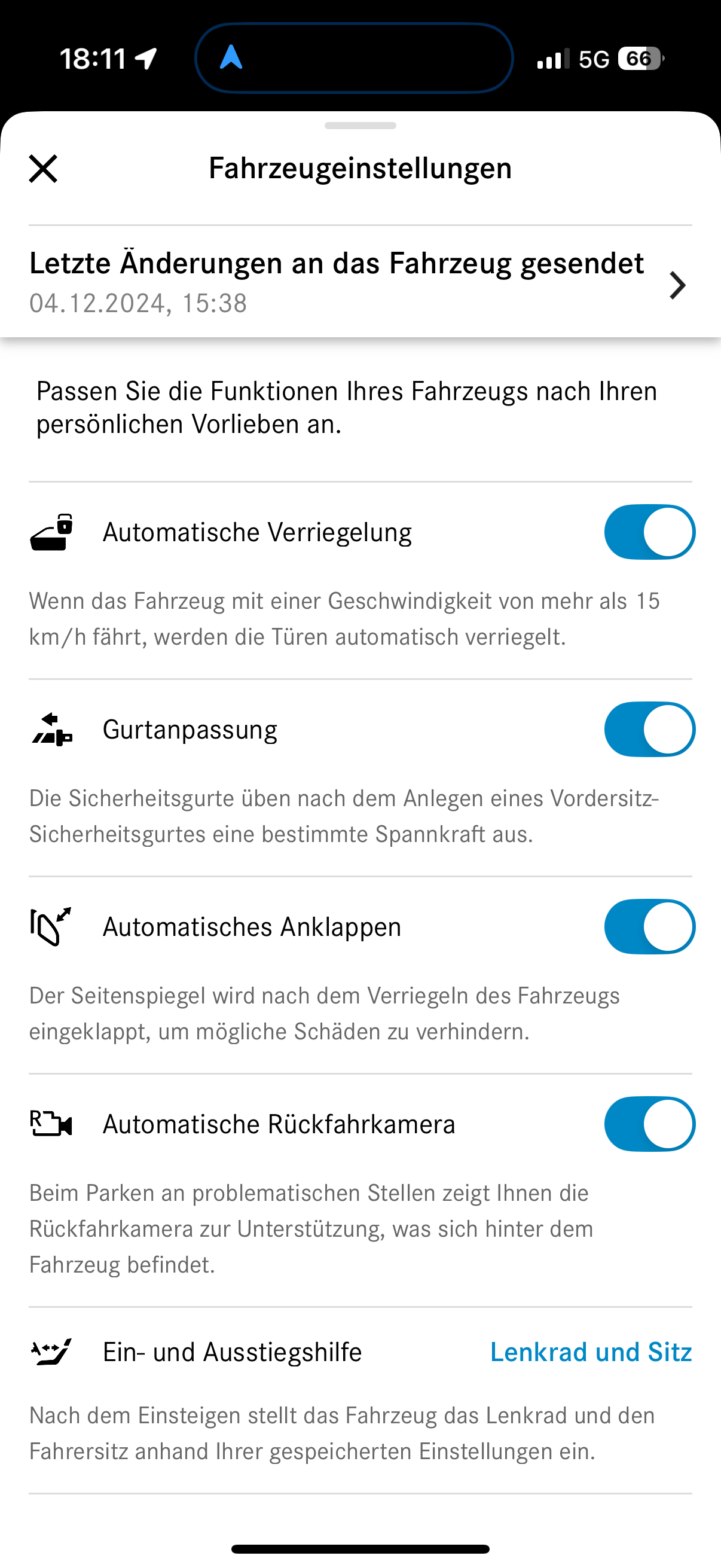 Erklärung Sitzeinstellung per Memory Funktion V167