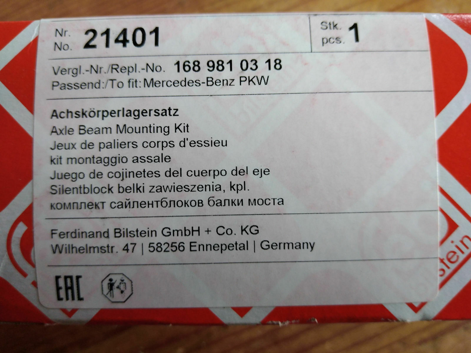 Ersatzteil A140 Rollenlager Hinterachse
