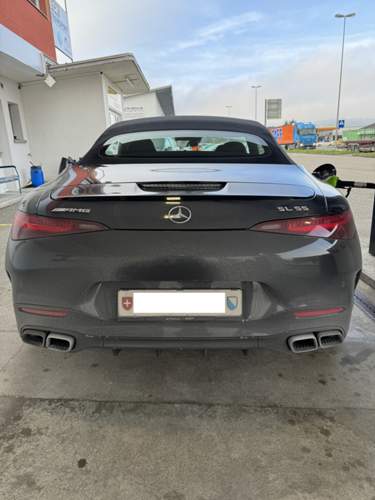 SL55 nach Autobahn im Winter