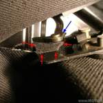 Arretierwinkel der Mittelarmlehne hinten