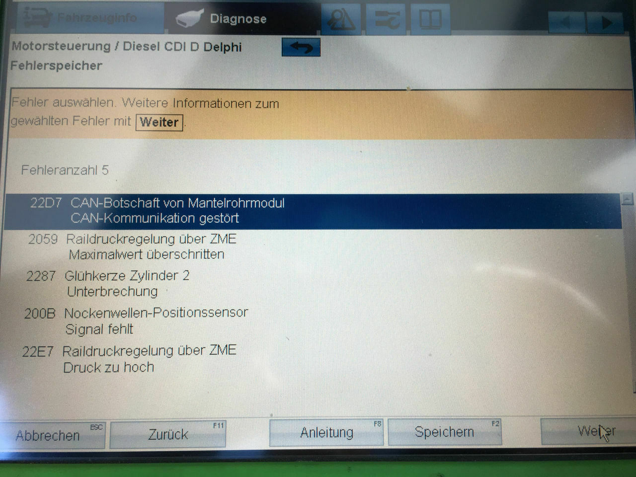 ESP und Motorkontrollleuchte