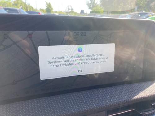 EV6 Aktualisierungsdatei unvollständig.