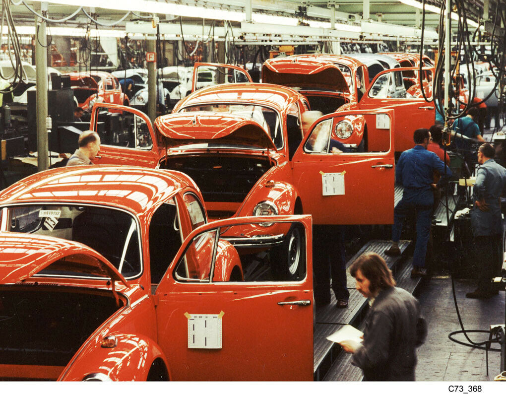 Käfer-Fertigung in den '70ern.