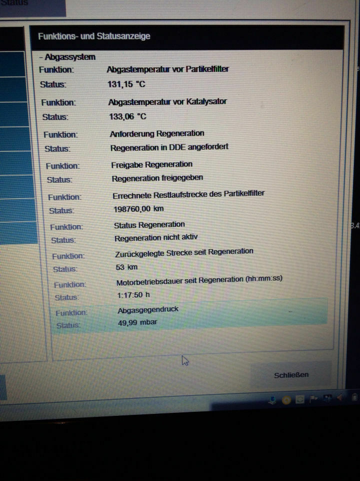 F10/11 DPF-Parameter Vergleichswerte