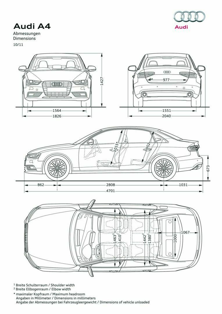 Audi A4 Abmessungen