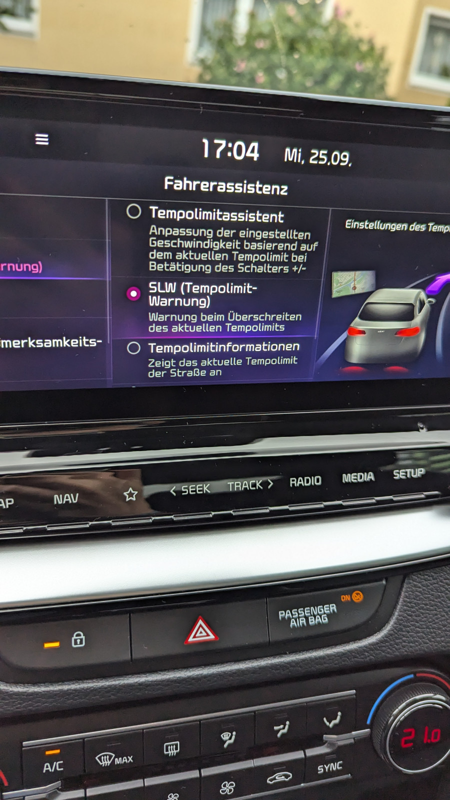 Fahrassistenz Einstellungen bei jedem Start zurückgesetzt?