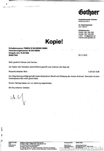 Die Zahlungszusage