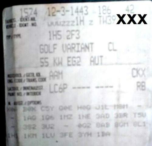 Golf3-daten-aufkleber