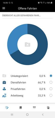 Screenshot Fahrtenbuch Android