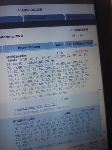Code E7 Stoßdämpfer vorn