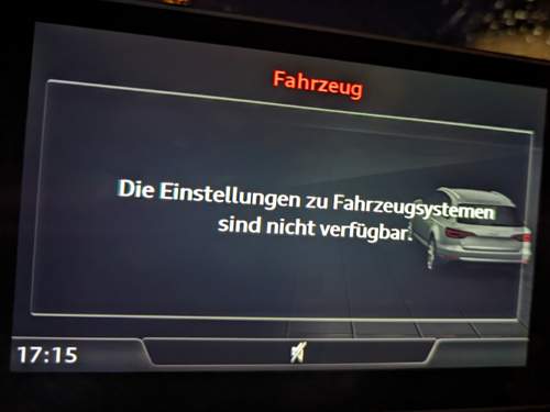 Meldung zu den Fahrzeugsystemen