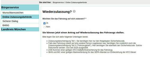 Online-Zulassungsversuch