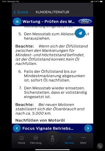Screenshot Anleitung Ölstand