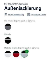 Farben des ID.3 GTX