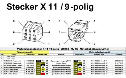 Verbindungsstecker X 11 Lüfter-MSG
