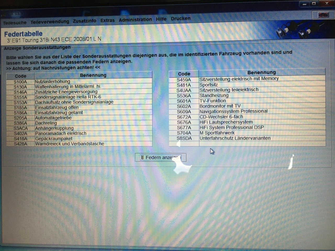 Federntabelle vs Sachs WebCAT