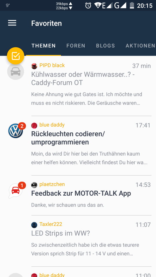 Feedback zur MOTOR-TALK App