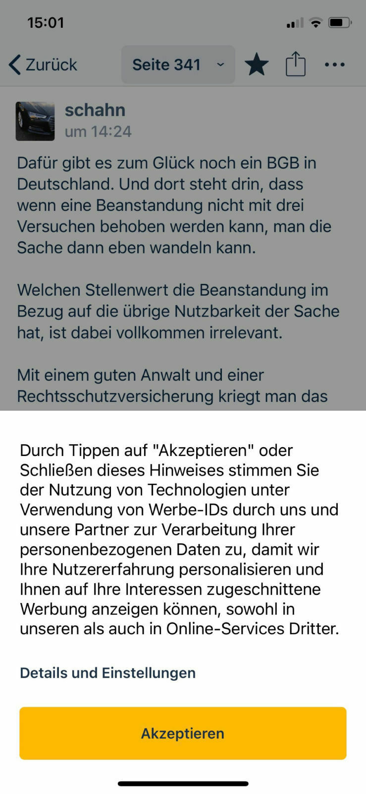 Feedback zur MOTOR-TALK App