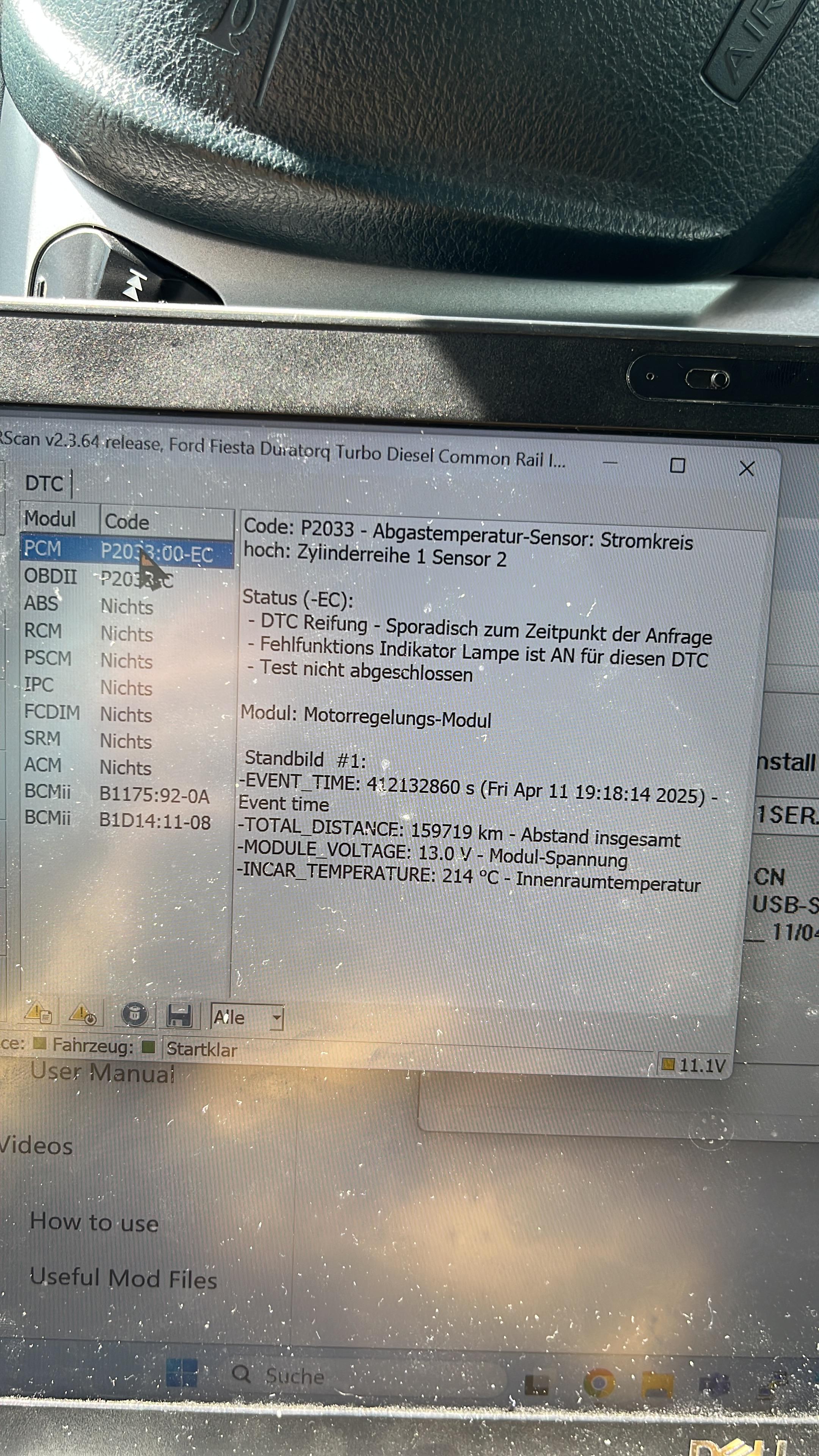 Fehler Abgastemperatursensor Ford Fiesta 2012