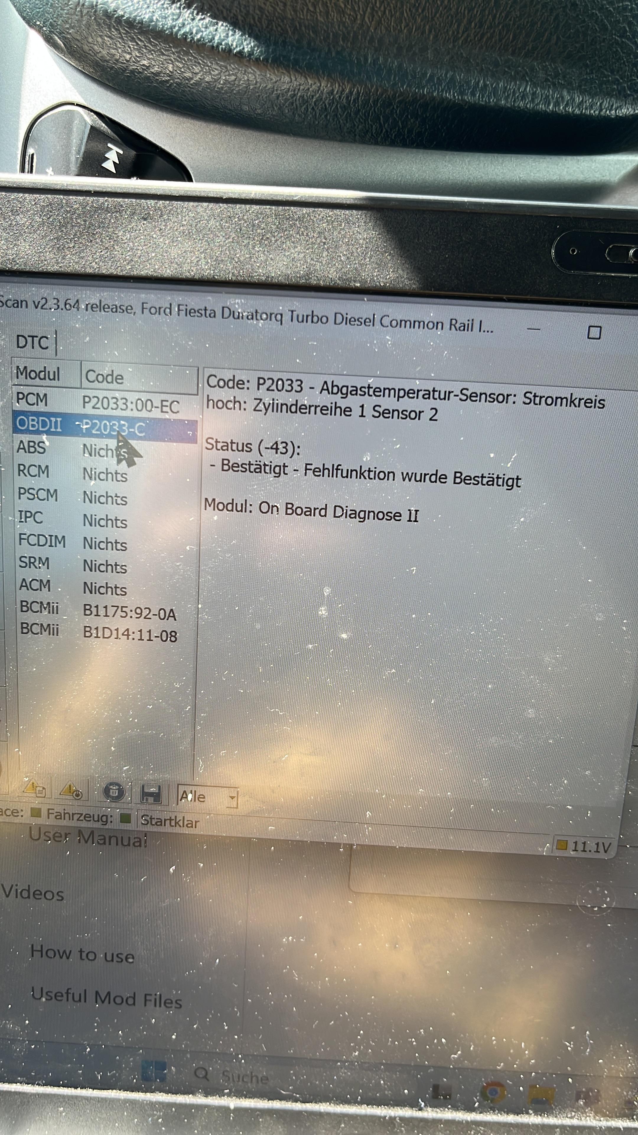 Fehler Abgastemperatursensor Ford Fiesta 2012