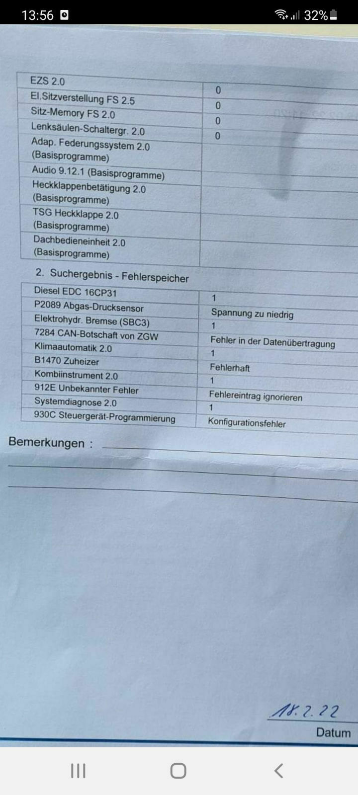 Fehler P2089 + P2644 lassen sich nicht löschen