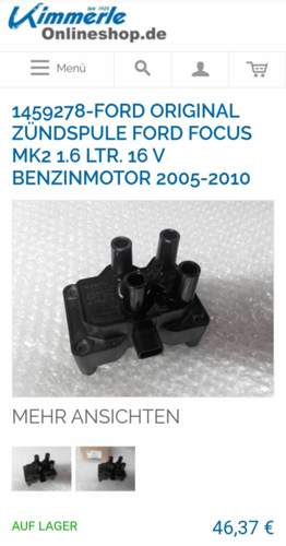 FORD Zündspule FOCUS Mk2 1.6