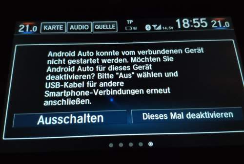 Android Auto könnte keine Verbindung