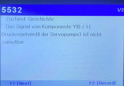 Fehlercode: 5532 Das Signal von Komponen