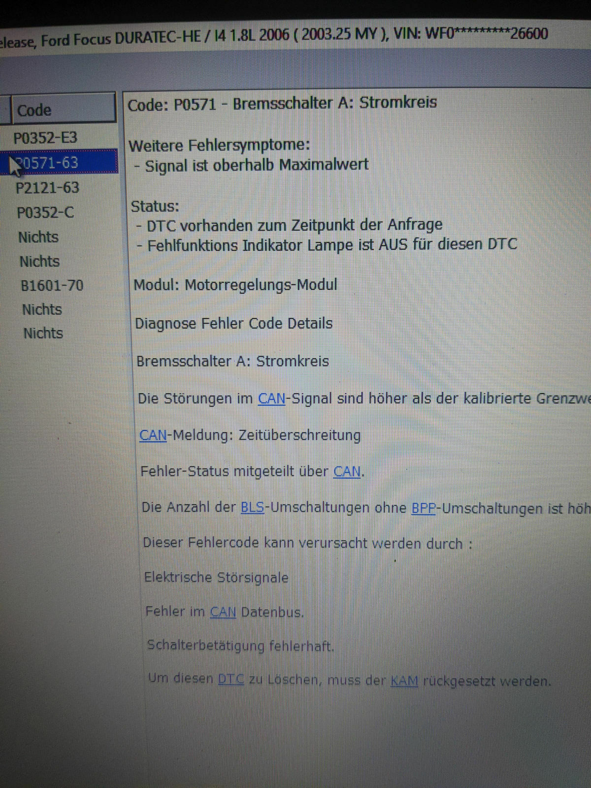 Fehlercode Lesegerät für Ford Focus