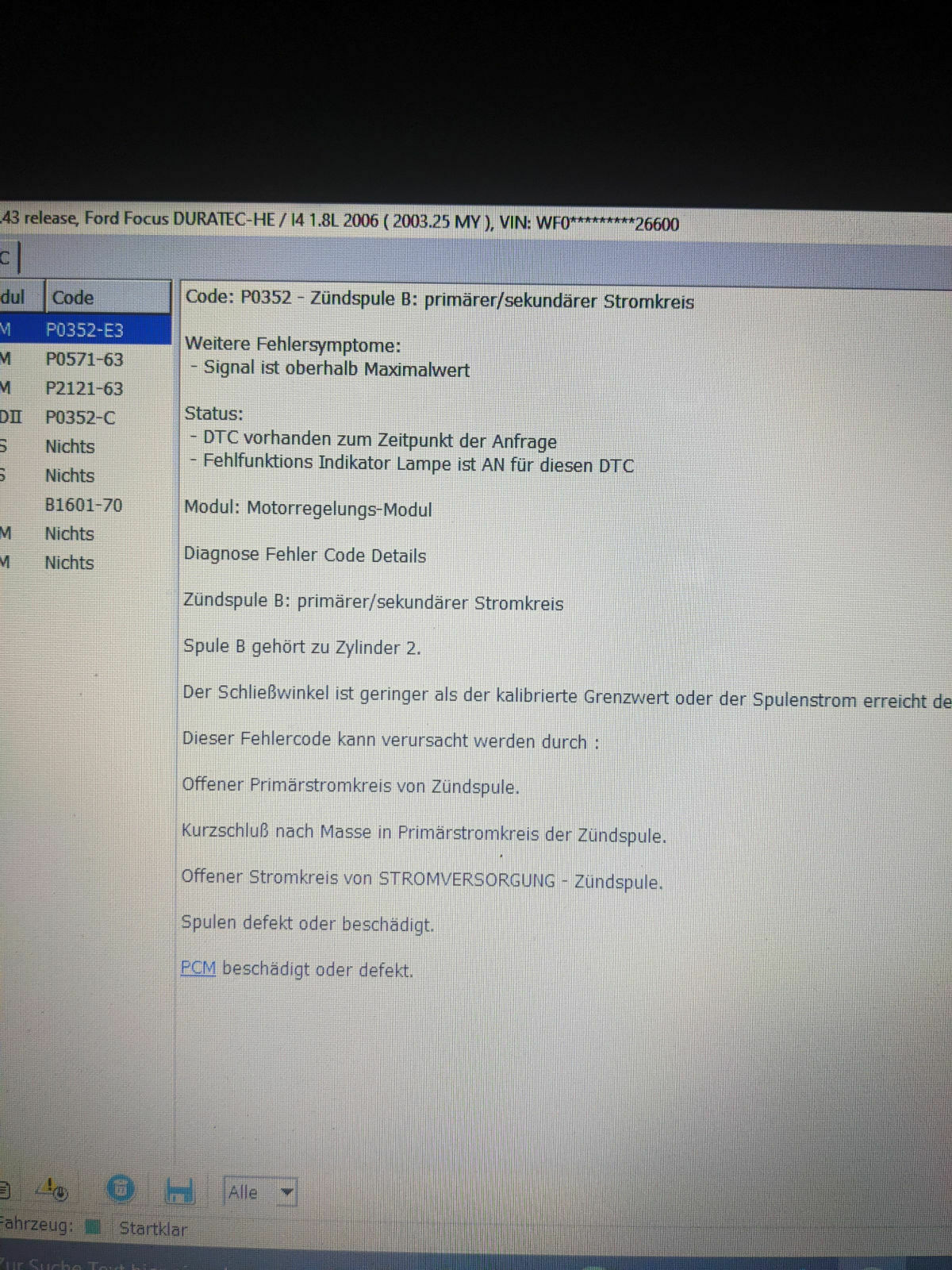 Fehlercode Lesegerät für Ford Focus