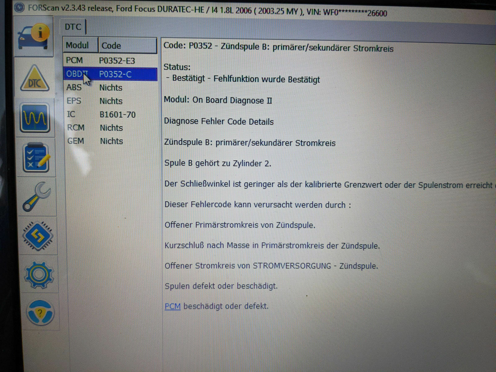 Fehlercode Lesegerät für Ford Focus