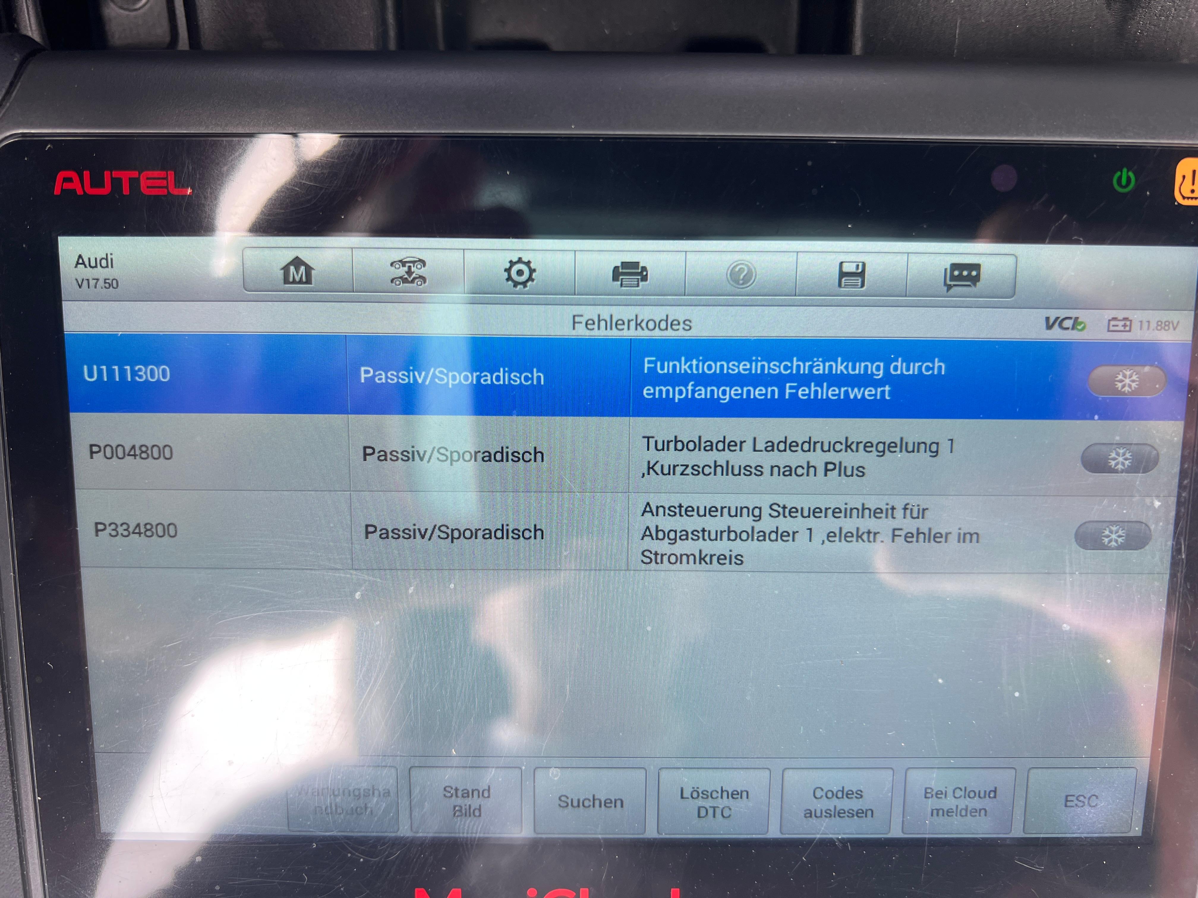 Fehlercode P004800 und P334800 Turbolader...