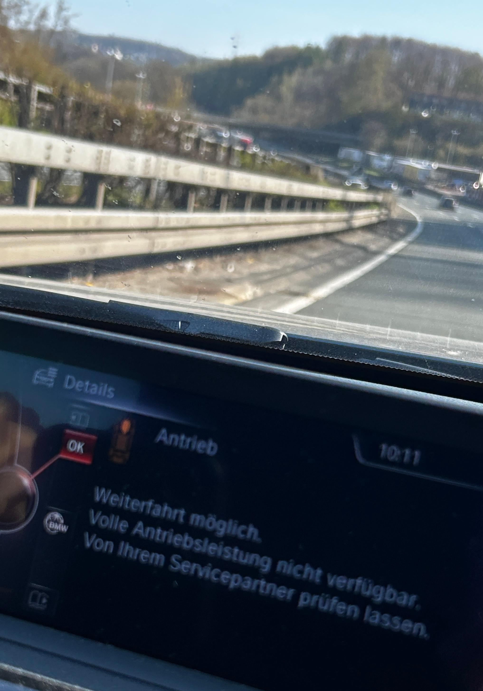 Fehlermeldung: Antrieb - Weiterfahrt möglich