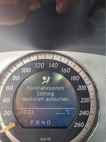 Rückhaltesystem Störung