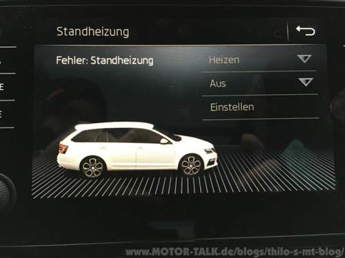 Skoda Octavia Standheizung Fehlermeldung